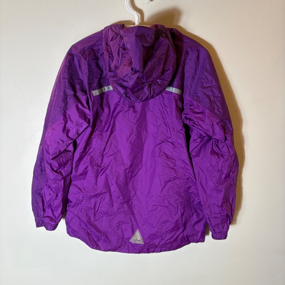 L.L. Bean Purple Hooded Lightweight Insulated Rain Jacket Size 14/16 - Picture 4 of 9